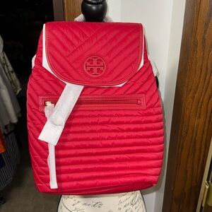 New women’s Tory Burch, red backpack